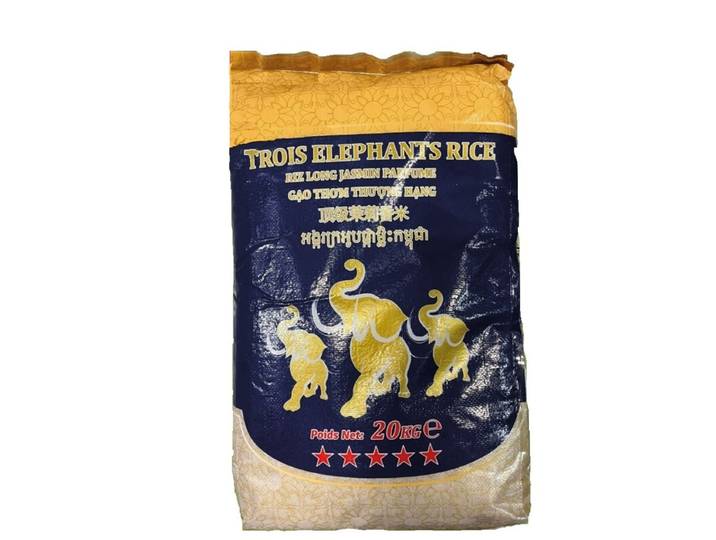 SAWAT-D Golden 3 Elephants Riz jasmin - 20 kg