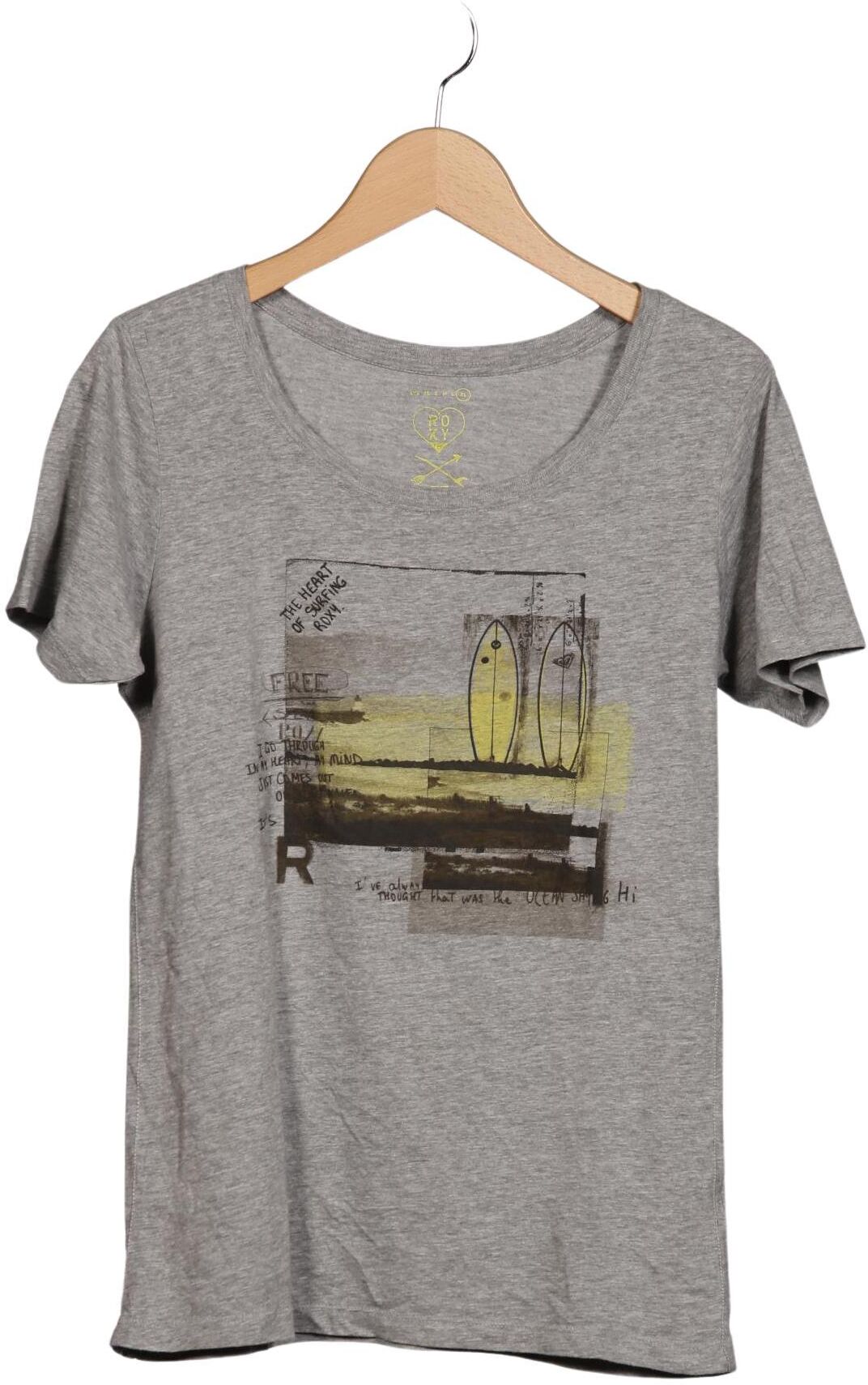 Roxy Damen T-Shirt, Grau, Gr. XL, kein / Etikett - Second Hand
