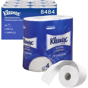 Kleenex Hakle Toilettenpapier  Premium 8484, 4-lagig, Tissue, 160 Blatt, 24 Rollen