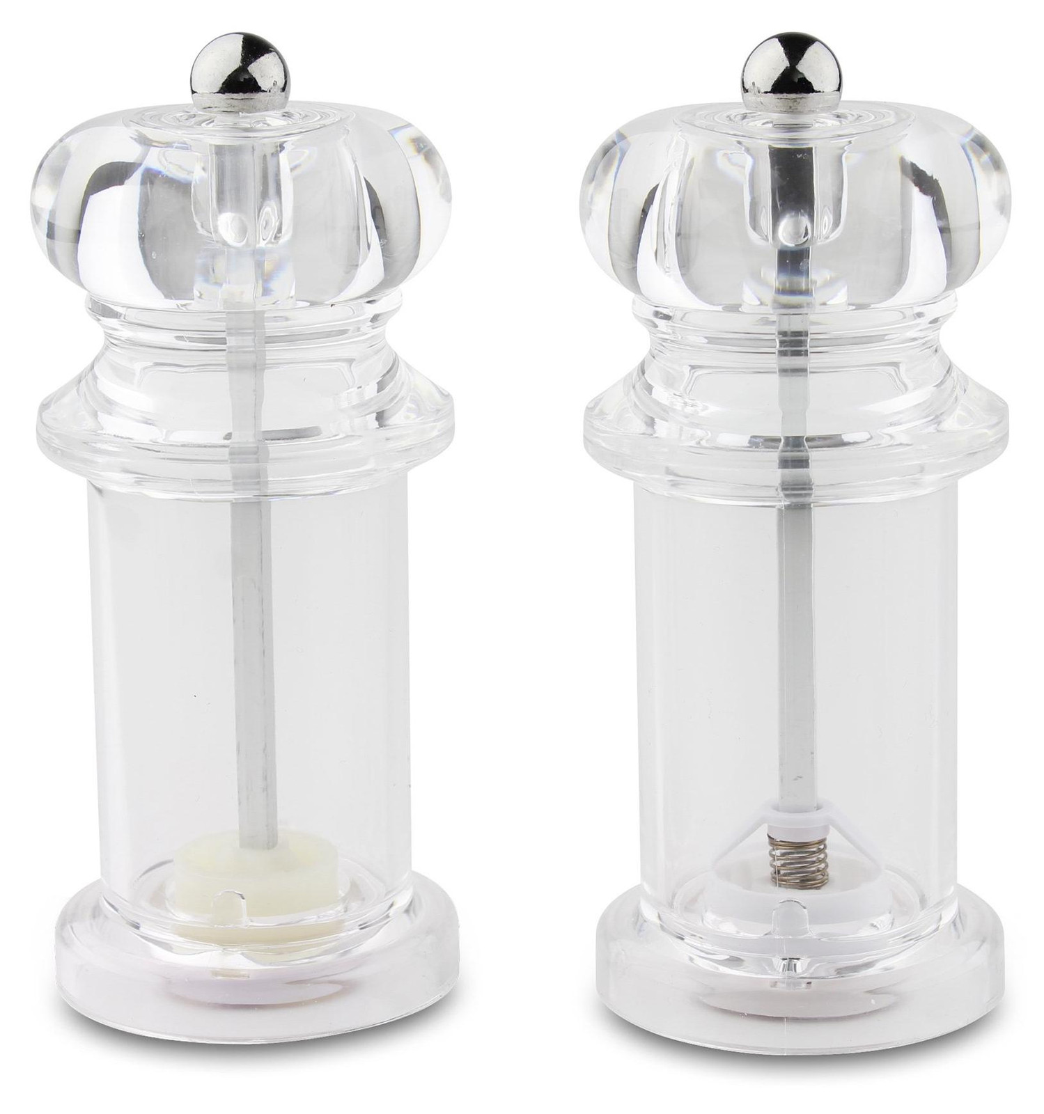 Dripio Zout- en pepermolen set, 2-delig, 14 cm, acryl, transparant