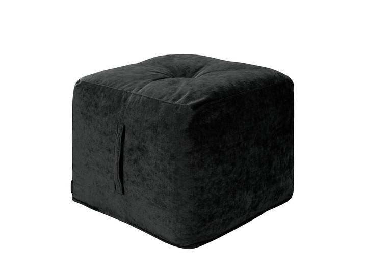 Sitzwürfel Piton Samt 47 x 42 x 47cm Schwarz/Schwarz