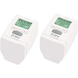 Olympia HT 430‐22 Heizkörperthermostat – Energiespar-Thermostat programmierbar (2er Set)