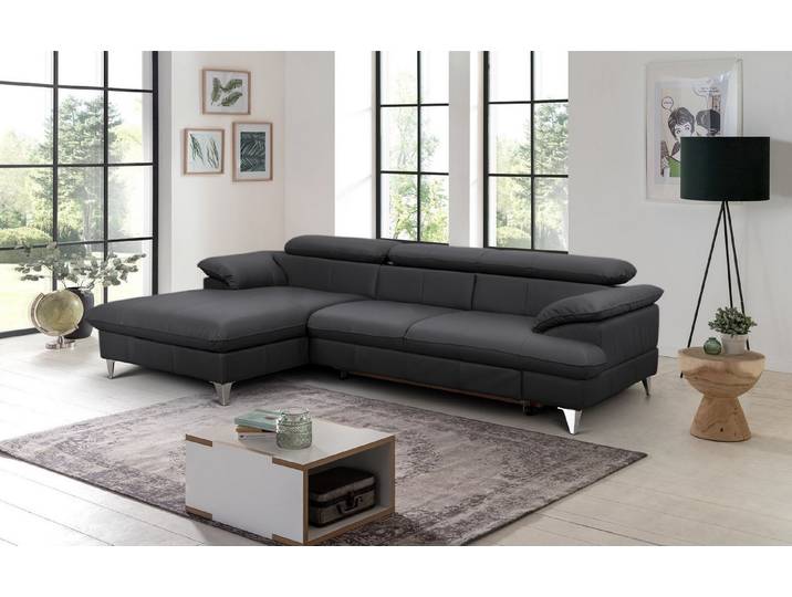 COTTA Ecksofa David Echtleder, Echtleder mit Schlaffunktion & Bettkasten