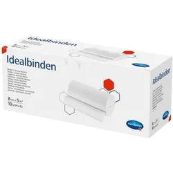 Hartmann Idealbinden ohne Verbandklammer 10 Stück - 8 cm x 5 m / Packung = 10 Stück, lose 10 St