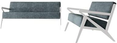 CraftPorch Chic Modern Velvet 2-Piece Upholstered Living Room Set