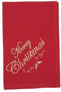 Saro Lifestyle "Merry & Bright Holiday Napkin (Set of 4) - 20""x20"""