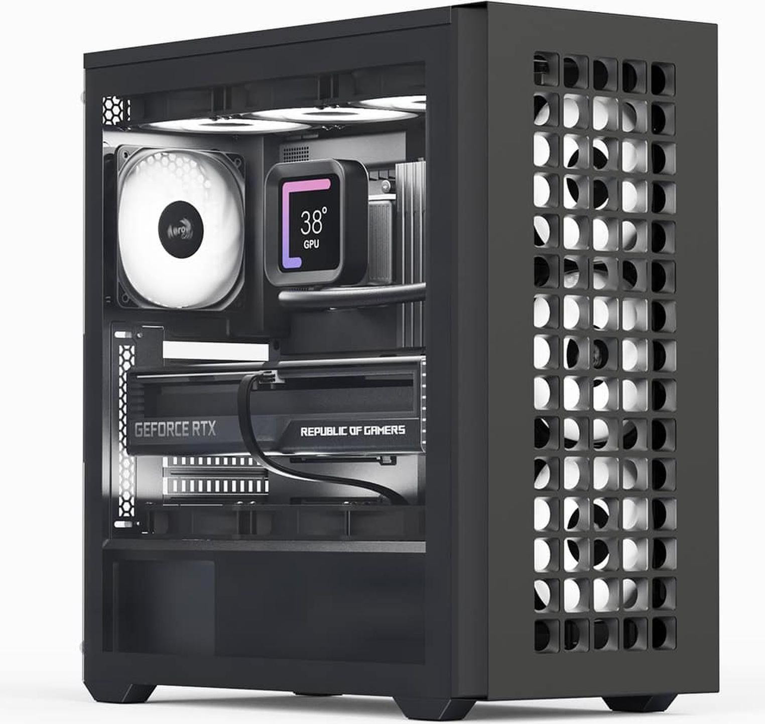 Aerocool AeroCool Geh Midi D502A-G-BK-V1 Computerbehuizing Zwart Mesh ATX