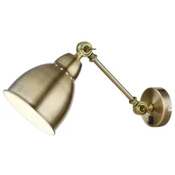 ARTE LAMP Wandleuchte innen – Goldbraune Metall-Lampenfassung mit goldbraunem Lampenschirm – LED-Wandlampe für modernes Zuhause oder Büro – Mi