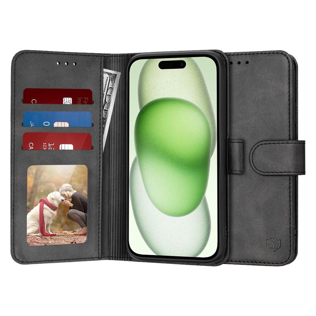 Techsuit - Diary Book - iPhone 15 Plus - Black (Apple iPhone 15 Plus) (56345315)