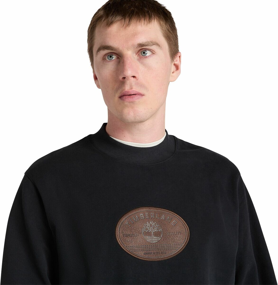 TIMBERLAND Sweat col rond avec logo en cuir