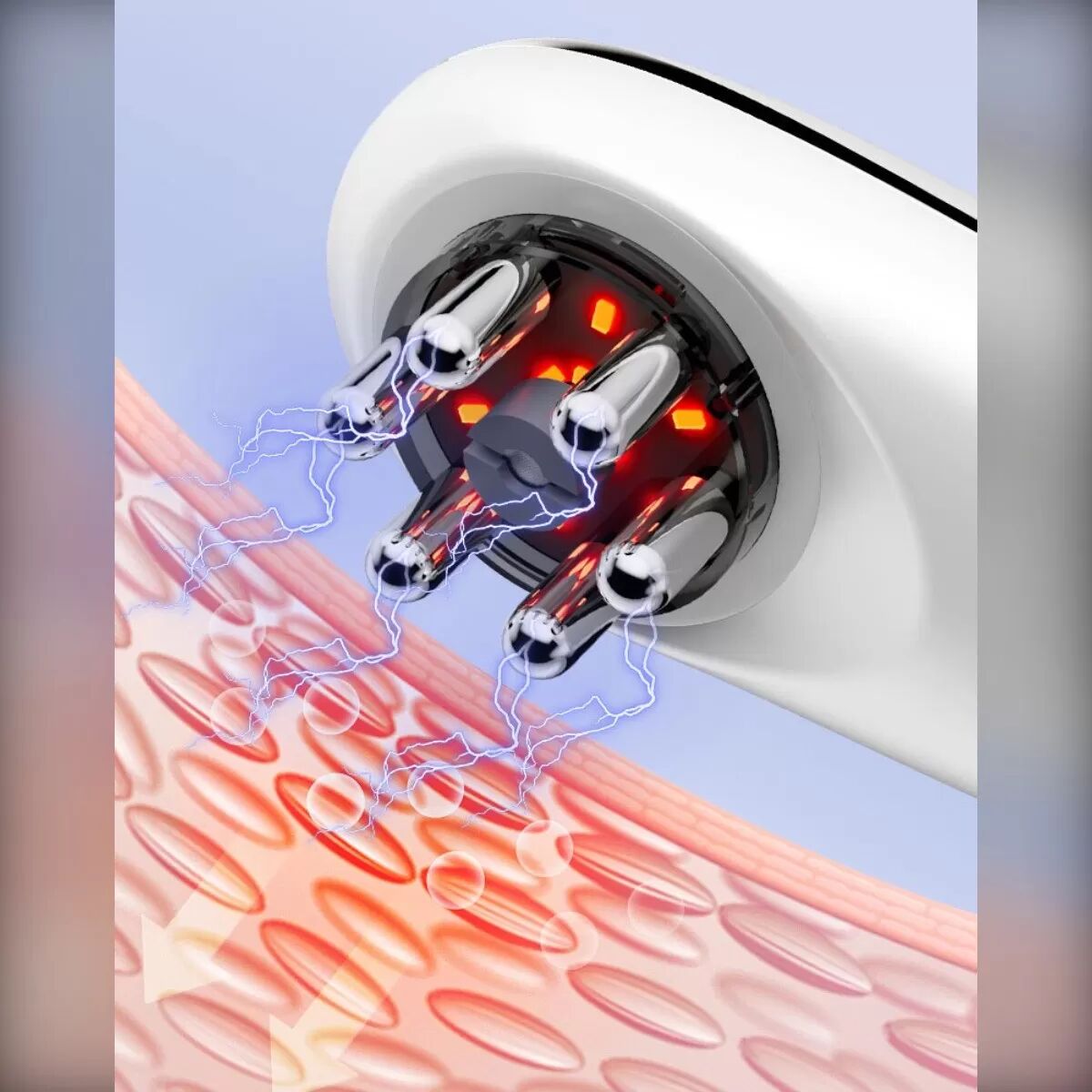 INF Multifunktionaler Unterdruck-Liposuktions-Massagegerät mit EMS-Mikrostrom & LED-Lichttherapie für Hautstraffung &