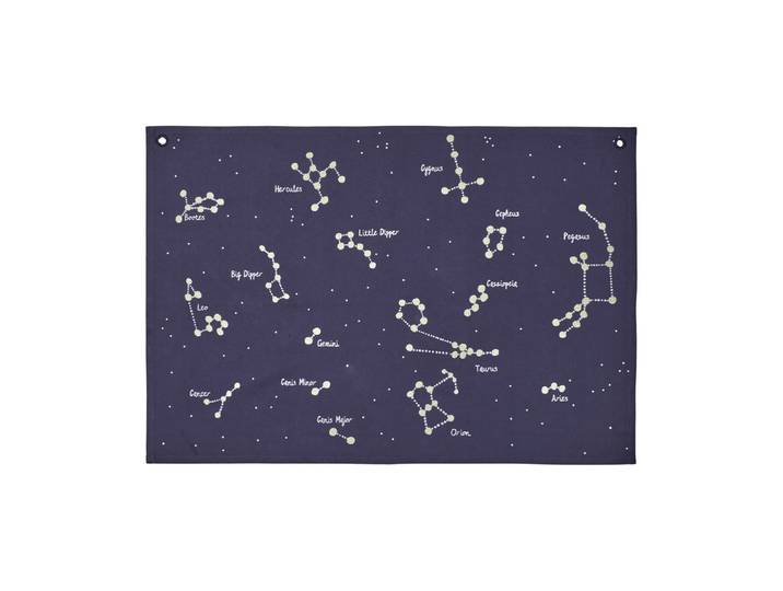 Ferm Living Carte textile Constellation Bleu foncé, 70x100 cm