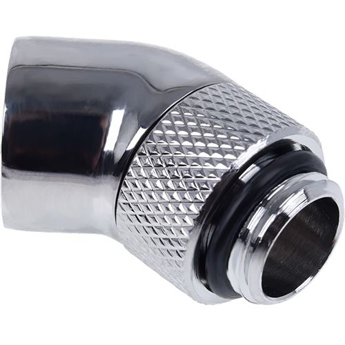 Alphacool Eiszapfen Winkeladapter 45° drehbar G1/4 AG auf G1/4 IG - Chrome