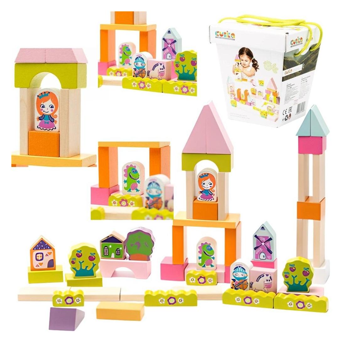 Cubika Wooden Building Set - Blocks for Kids: City for Girls (LE3906)