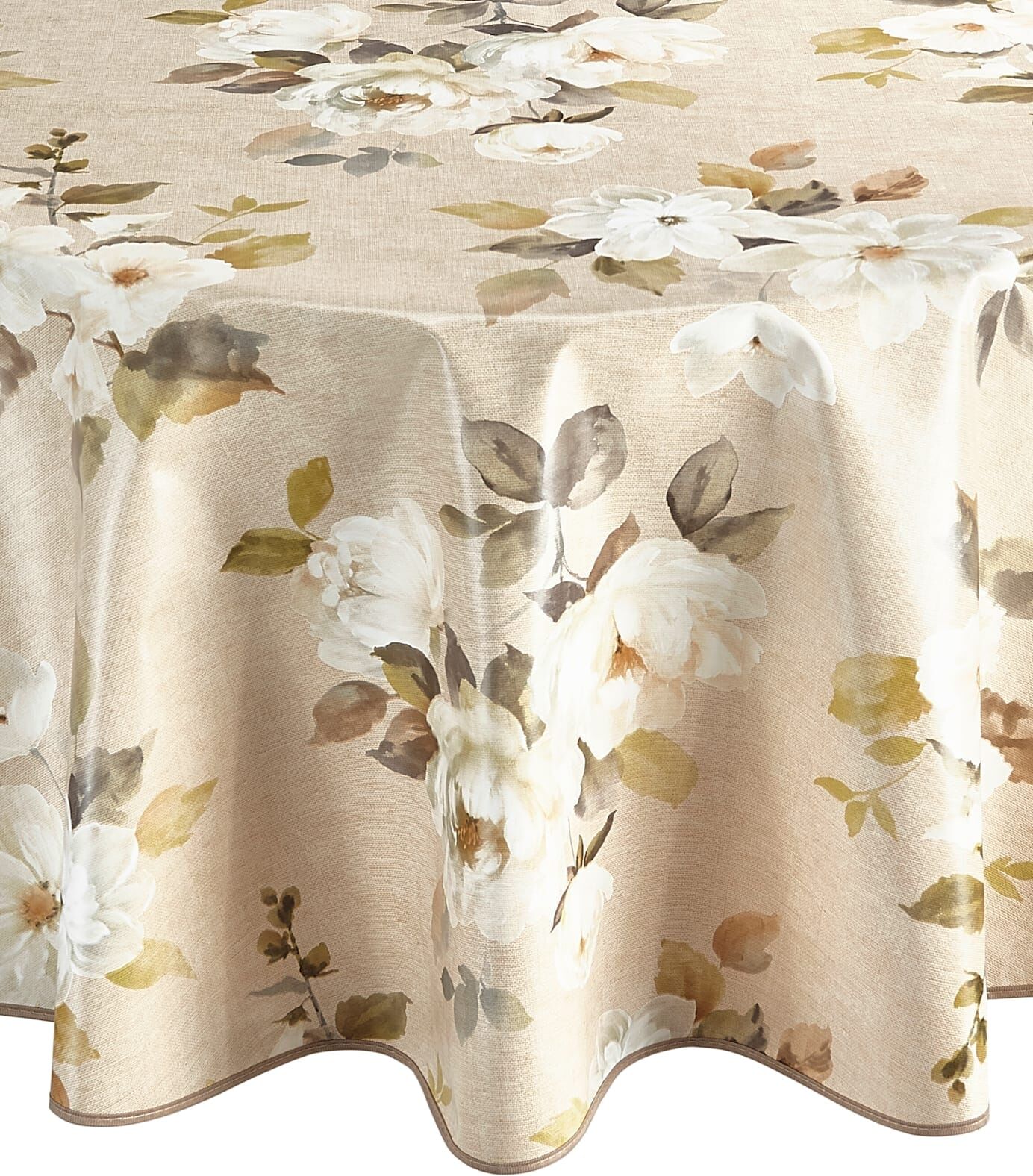 Tischdecke Gr. 4, beige, Ø:140cm, Tischdecken, Tischdecke beige Ø 140cm, eckig