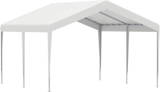 Zeltgarage - Wetterbeständig, UV-Schutz, 400x400x285 cm - Weiß