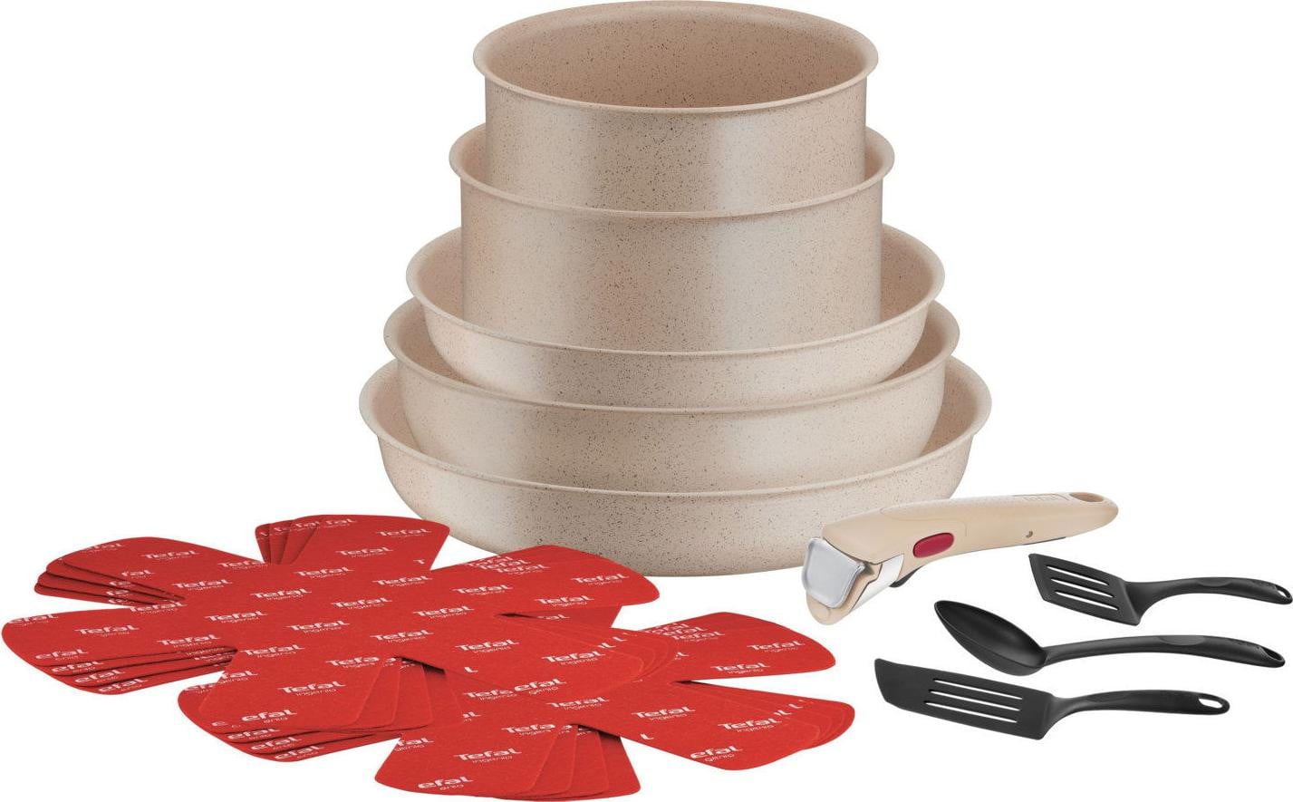 Tefal Ingenio Delight L7839002 Mixset, Beige, Aluminium met Mineralia+ en Temperatuurindicator