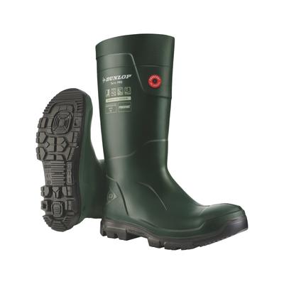 Gummistiefel DUNLOP "Purofort TerraPRO Full Safety", Damen, Gr. 35, grün (oliv), Obermaterial: 100% Textilmaterial TEXMAT., Schuhe Gummistiefel