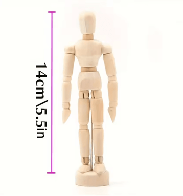 Inspire Picks Poseable Wooden Artist Mannequin Adjustable Drawing Reference Figure 14cm Wooden Man