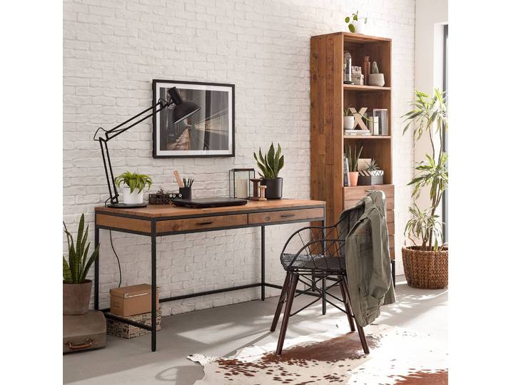 Bureau 140 x 76 x 60cm Marron/Pin foncé