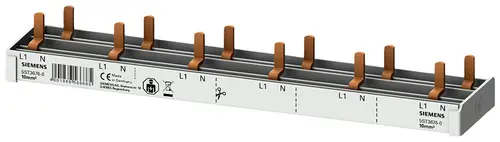 Siemens 5ST36760 Stiftsa.schiene kompakt, 10mm2 Anschluss 1p/N 6x AFDD + 6x Kompaktgerät1 TE Stiftsammelschiene 1St.