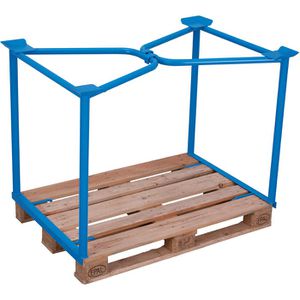 VARIOfit Palettenaufsatz Typ 65, pa-100.001, blau, Stahl, Rahmen, 120 x 100cm, Höhe 100cm