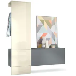 GARDEROBE Carlton Paneel in Creme Hochglanz