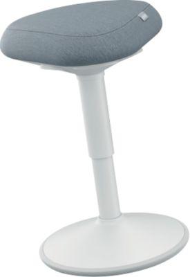 Sitzhocker Leitz Ergo Active, ergonomisch, höhenverstellbar, dreieckiger Komfortsitz, Schaumpolsterung, Tragegriff, bis 100 kg, hellgrau