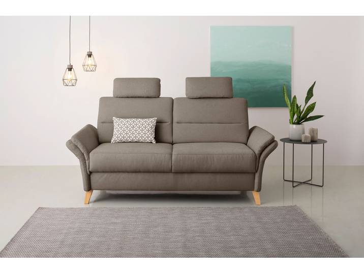 3-Sitzer, 186x90x89 cm, Polyester, Grau (Taupe), Federkern-Polsterung, Klassisch, Home-affaire