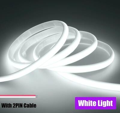 Uplift Picks IP67 COB LED Strip Light 12V 24V Waterproof Flexible Neon Tape white Light With 2 Pin 24 V 10m