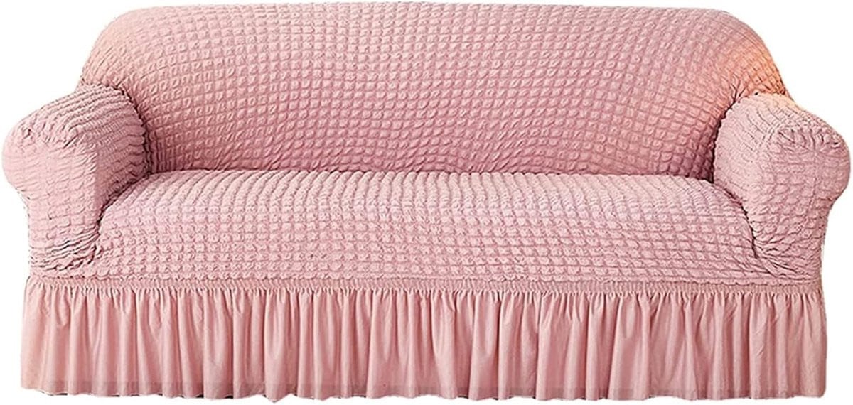 Roze Bankhoes Stretch - Elastische 3-zits Sofa Cover voor Meubelbescherming