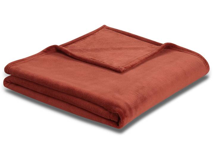 Wohndecke BIEDERLACK King Fleece , rot (rostrot), B:150cm L:200cm, Polyester, Wohndecken, Wohndecke, leicht, Kuscheldecke