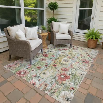 Addison Rugs Machine Washable Indoor/ Outdoor Floral Joy Chantille Rug