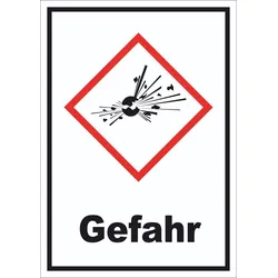 HB-Druck Schild Instabile explosive Stoffe Gefahr Explosion hochkant A3 (297x420mm)