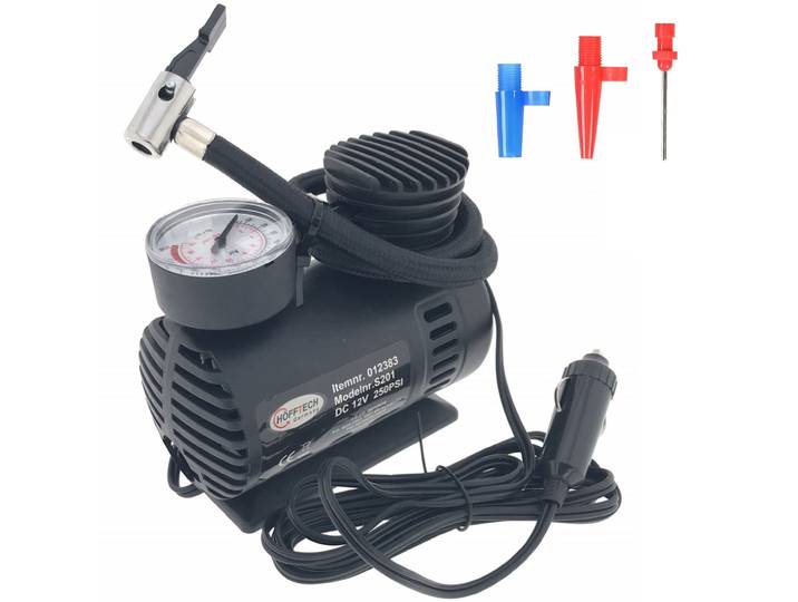 Luft-Kompressor mit Manometer, 12 V, 250psi