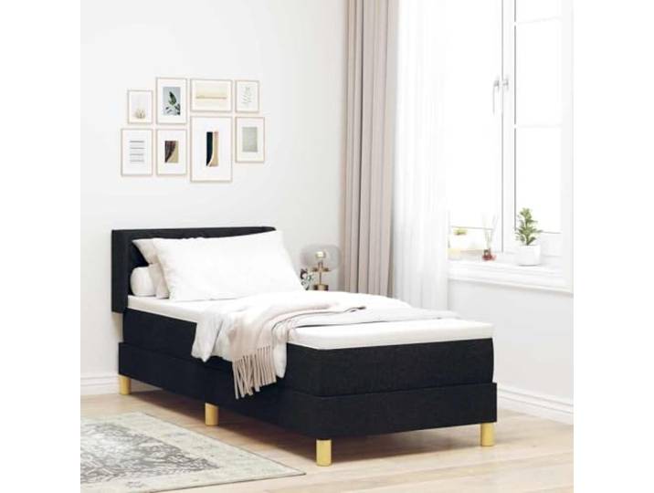 HGFDSAWE Boxspringbett mit Kopfteil, Schlafzimmer Bett, 200 x 80 cm Inklusive Matratze & Topper, 2-fach verstellbare Höhe, Massivholz-Rahmen
