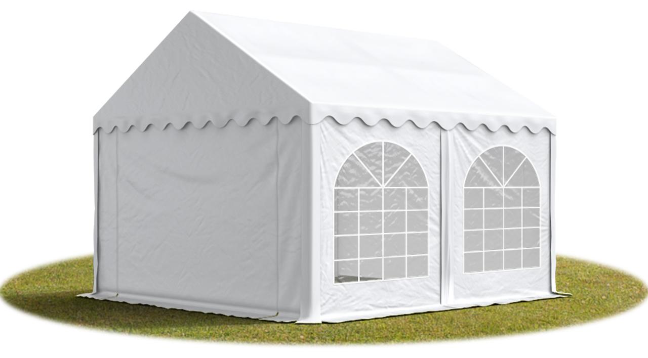 TOOLPORT Hochwertiges Zelt Partyzelt Festzelt 3x4 m PVC weiß wasserdicht schwer entflammbar