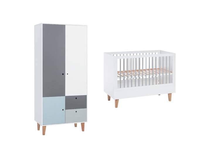Lit bébé et Armoire Vox Concept Bleu