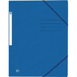 Oxford Eckspannmappe, DIN A4, 390g, blau 3 Einschlagklappen, Gummiband,