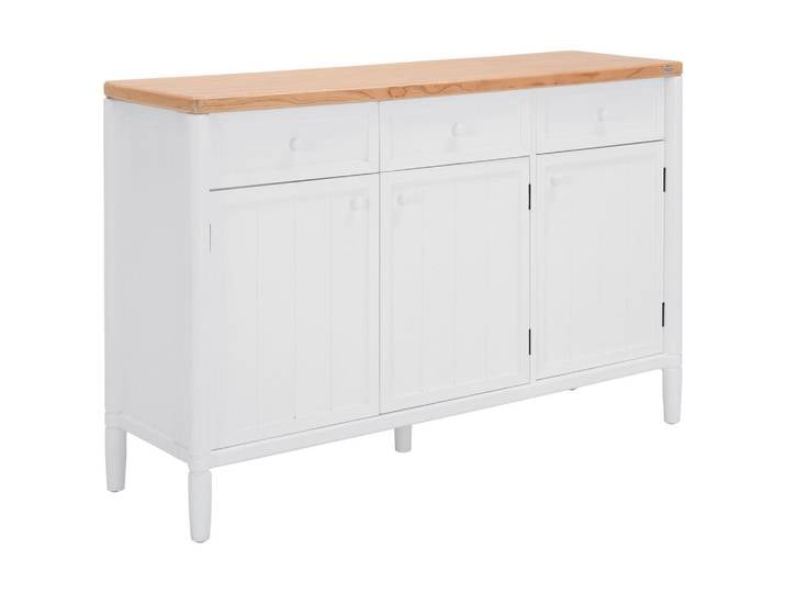 Mid.you Sideboard, Natur, Weiß, Holz, Mindiholz,Mindiholz,Mindiholz,Mindiholz,Mindiholz,Mindiholz, massiv,massiv,massiv,massiv,massiv,massiv,Sperrholz, 2 Fächer, 3 Schublade(n) Schubladen, 150x45x97 cm, Tcsa, faltbar, Holzmöbel, Kleinmöbel Holz, Holzkommoden, Sideboards Holz