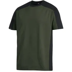 T-Shirt zweifarbig "MARC" - XS - olive/schwarz