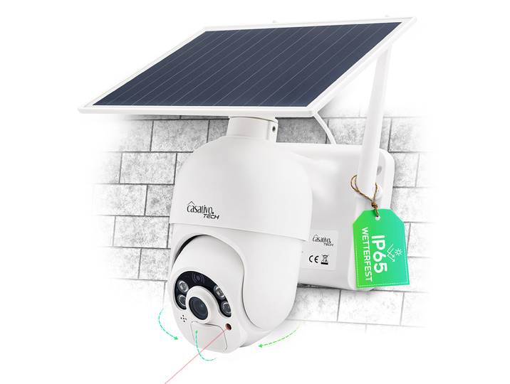 Smarte kabellose Pan-Tilt Überwachungskamera mit Full-HD, Akku&Solarpanel, IP66, Outdoor