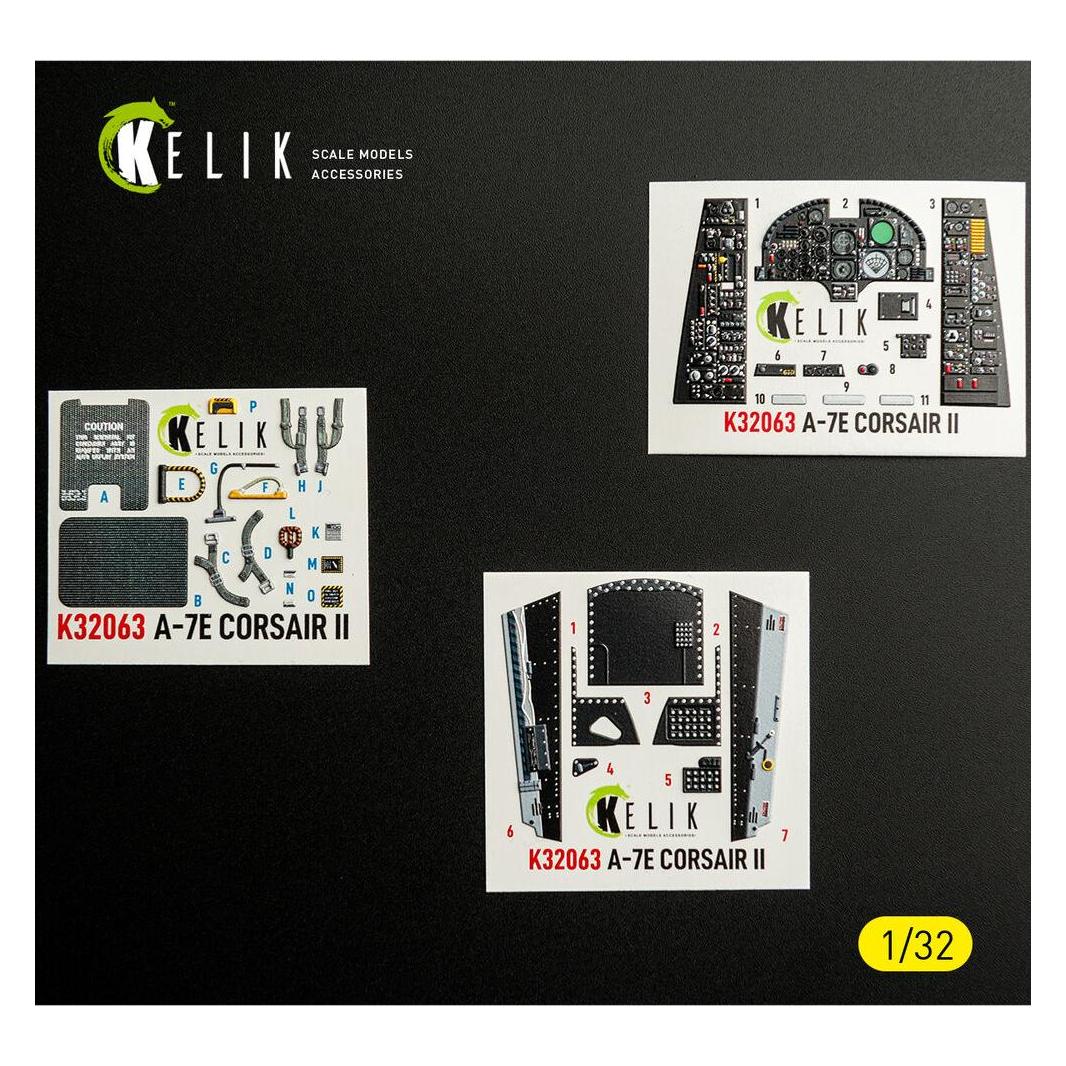 Kelik A-7E CORSAIR II - interior 3D decals for Trumpeter kit (K32063)