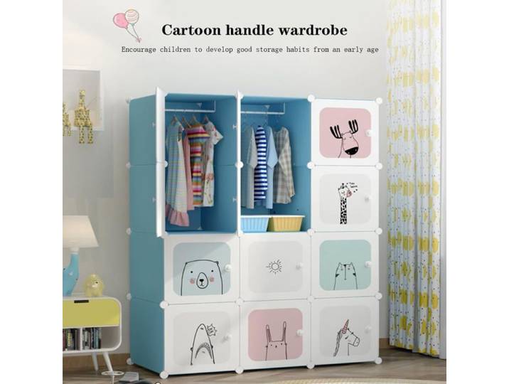 Armoire modulaire multifonction - GARVEE - Modèle B12-2 - 12 cubes modulables - Dimensions 111x47x147 cm