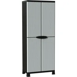 vidaXL Kunststoffschrank 68x39x171,5 cm Rattan-Design
