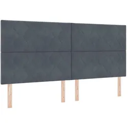 vidaXL, Boxspringbett, Boxspringbett Mit Matratze & Led Samt Dunkelgrau (200 x 200 cm)