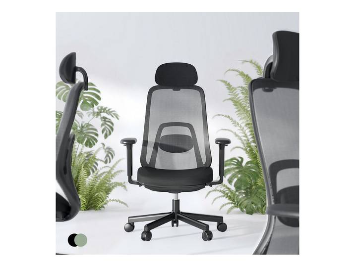 FLEXISPOT Bürostuhl Ergonomischer Bürostuhl Premium mit Fußstütze und 10D-Lordosenstütze (Synchronmechanik bis 135°, 2D-Kopfstütze), Höhenverstellbarer Schreibtischstuhl für Homeoffice & Büro