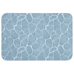WC-VORLEGER Organisch - Muster - Blau Toilettenteppich 90x60 cm