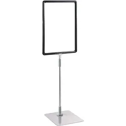 Plakatrahmen mit Standfuß und Halterung (Set), DIN A4, Standfuß 195 x 160 mm, schwarz, Kunststoff