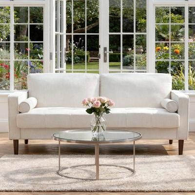 DREAMSIDEA Modern Loveseat with Bolster Pillows